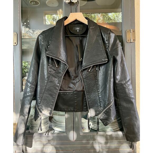 Lulu's Up on a Tuesday Black Vegan Leather Jacket - Size Small - NWT - Picture 3 of 7